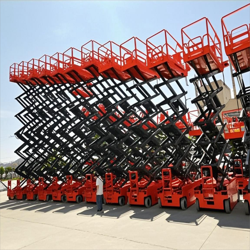 Best-selling 10m, 12m, 14m electric scissors lift mobile working platform for high-altitude operations  Inspection and factory inspection service
