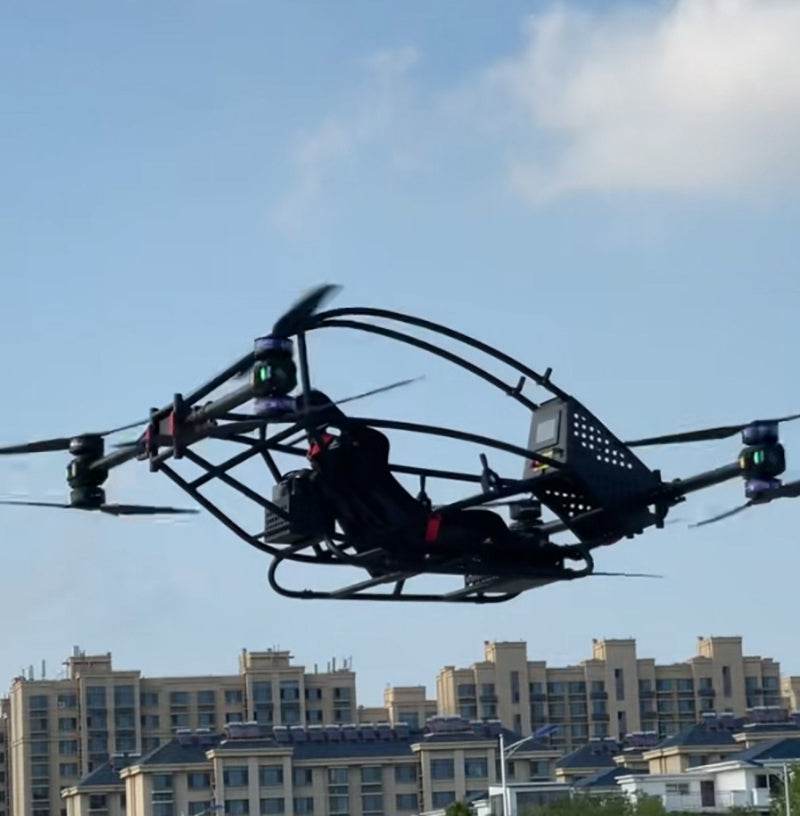 载人无人机乘云一号eVTOL载货无人机由航空铝,碳纤维材质构成 - 速航船务