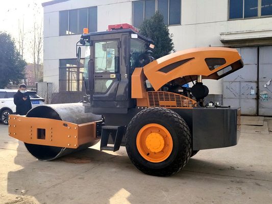 Compact 10-ton vibrating road roller with hydraulic function, small second-hand mini road roller. Inspection and factory inspection service.