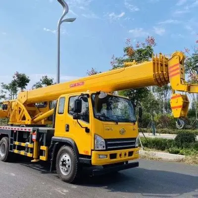 Advanced 10-ton mobile truck crane, featuring advanced technology and high safety standards. Inspection and factory certification services.