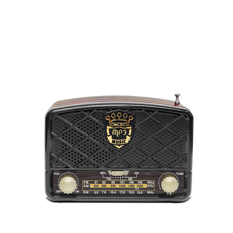 Reversible all-band radio with rechargeable function and multi-functional radio speaker