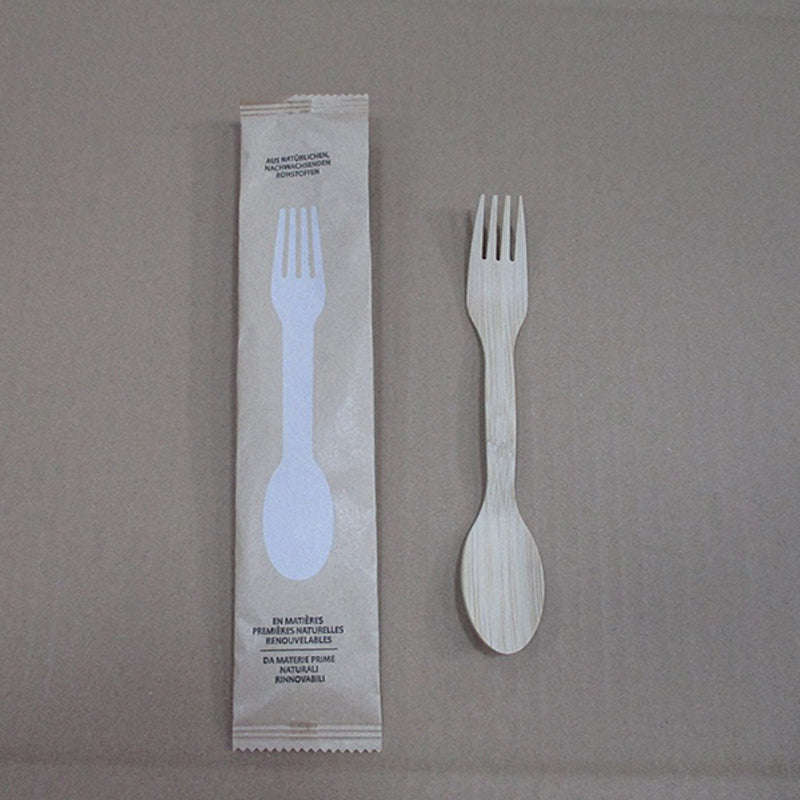 豪华可生物降解一次性餐具套装两用竹叉竹材环保餐具验货验厂检验服务