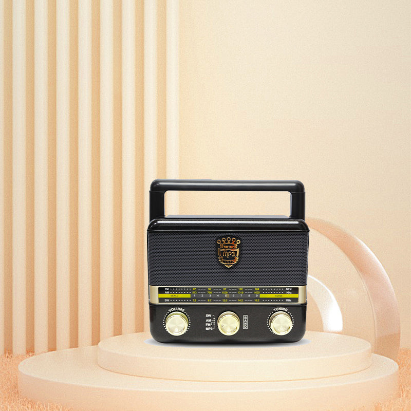 Portable retro classic design radio with rechargeable FM/AM SW wireless function and built-in speaker