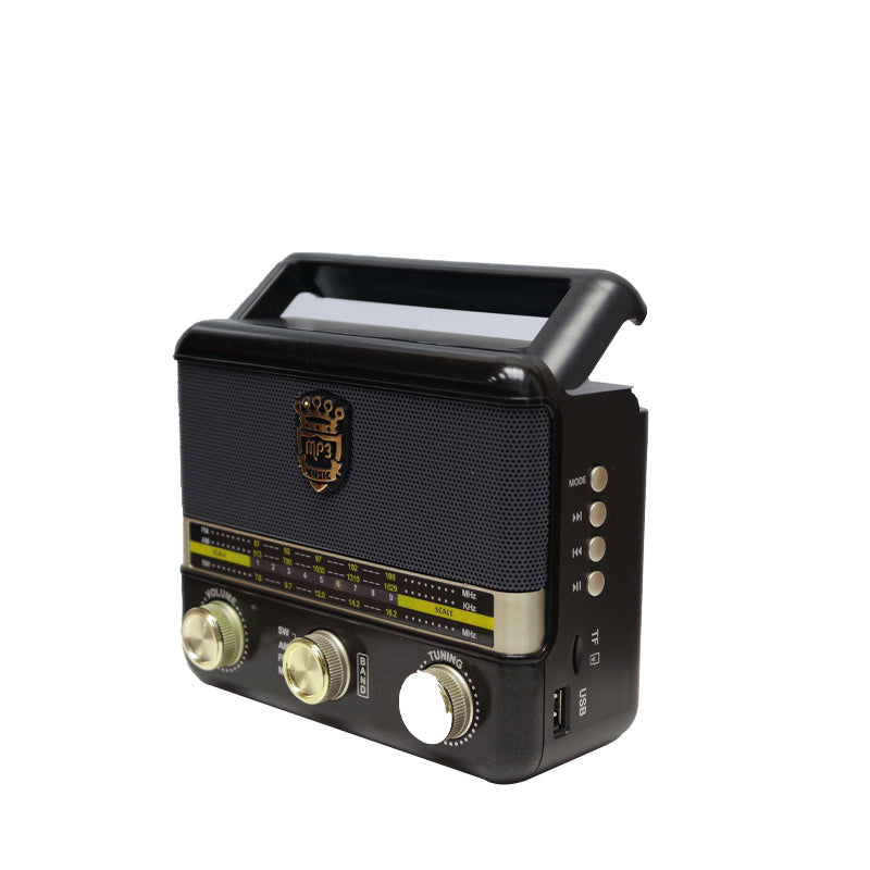 Portable retro classic design radio with rechargeable FM/AM SW wireless function and built-in speaker
