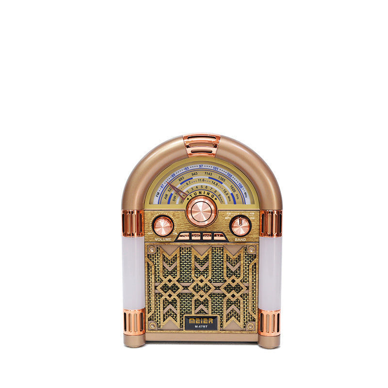 多功能复古调频/调幅/蓝牙USB/TF收音机辅助端口立体声内置收音机