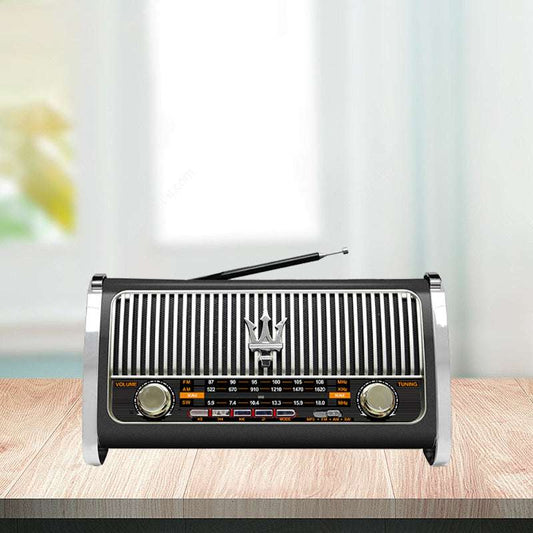 Home Rechargeable Radio Vintage Decorated Wooden Radio Can Be Connected to a Bluetooth Radio