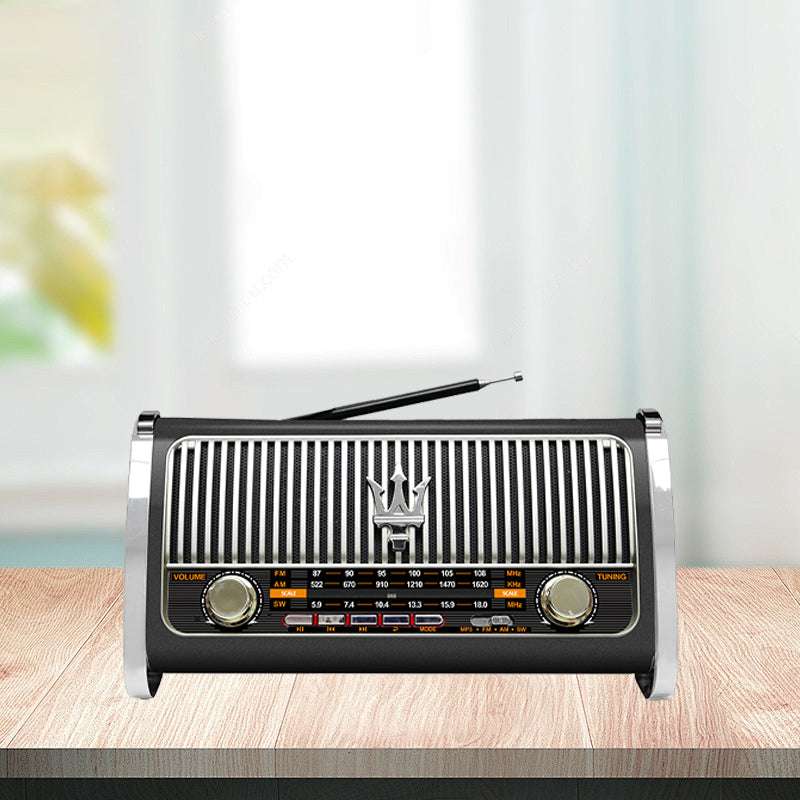 Retro Wooden USB Radio Multi-Segment Adjustable Frequency Support TF Card Playback
