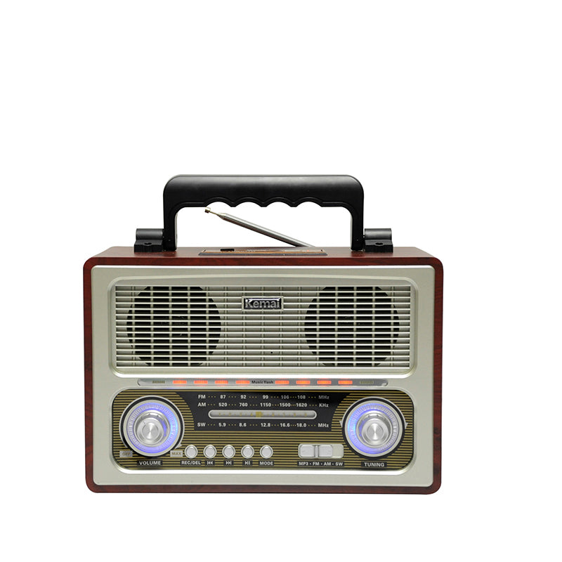 Portable 3-Band Am FM Sw Radio, TF Card and MP3 Player, Rechargeable Speaker radio
