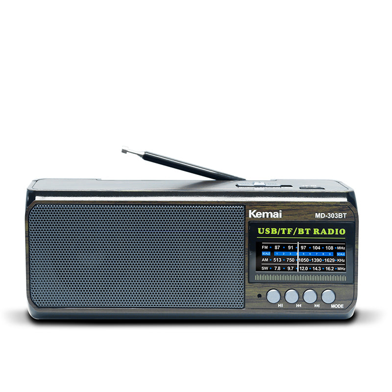 Portable retro classic design radio with rechargeable FM/AM/SW functions and built-in speaker