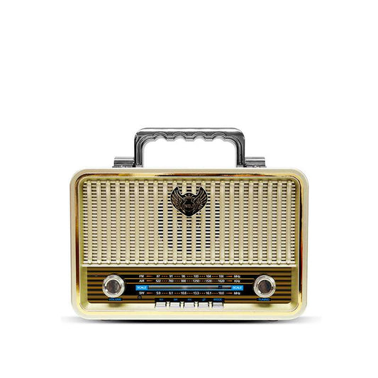 Mini Radio Portable 3-Band Am FM Sw Radio, Rechargeable Speakers Retro Design, Consumer Electronics