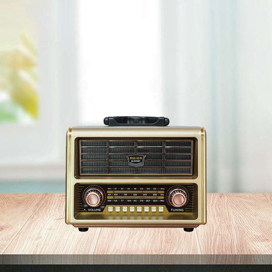 Portable three-band FM radio, supports Bluetooth connection, has a loud volume, TF card and MP3 playback functions