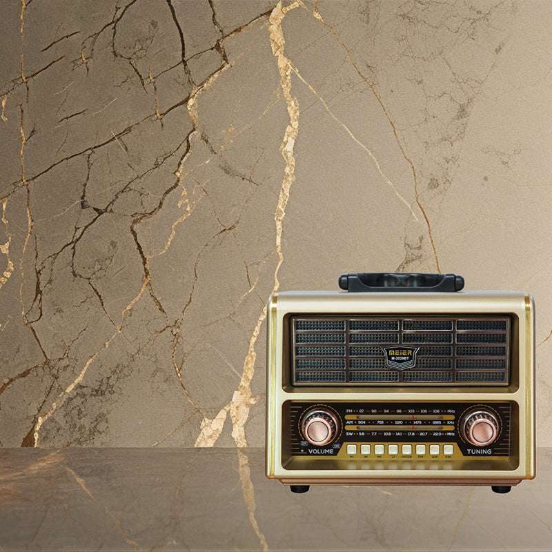 Portable three-band FM radio, supports Bluetooth connection, has a loud volume, TF card and MP3 playback functions