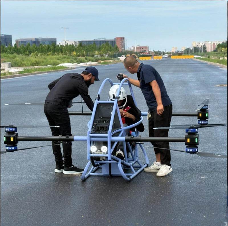 载人无人机乘云一号eVTOL载货无人机由航空铝，碳纤维材质构成 - 速航船务