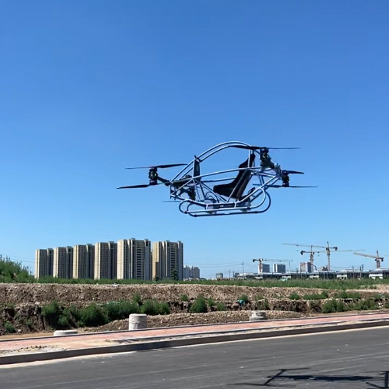 航空铝碳纤维材质的无人机乘云一号载人无人机，可载重100公斤