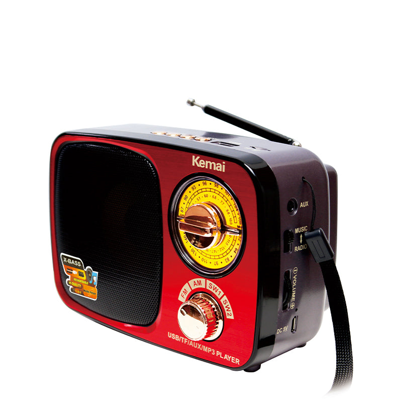 Portable high-quality large-volume retro radio with FM/AM/SW multi-band functionality