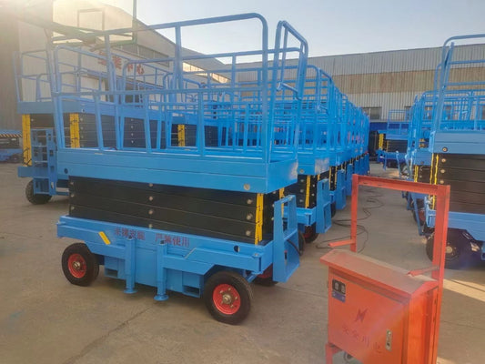 Battery-powered 220V mobile electric self-propelled hydraulic scissor-type lifting platform table, with competitive price. Inspection and factory inspection services.