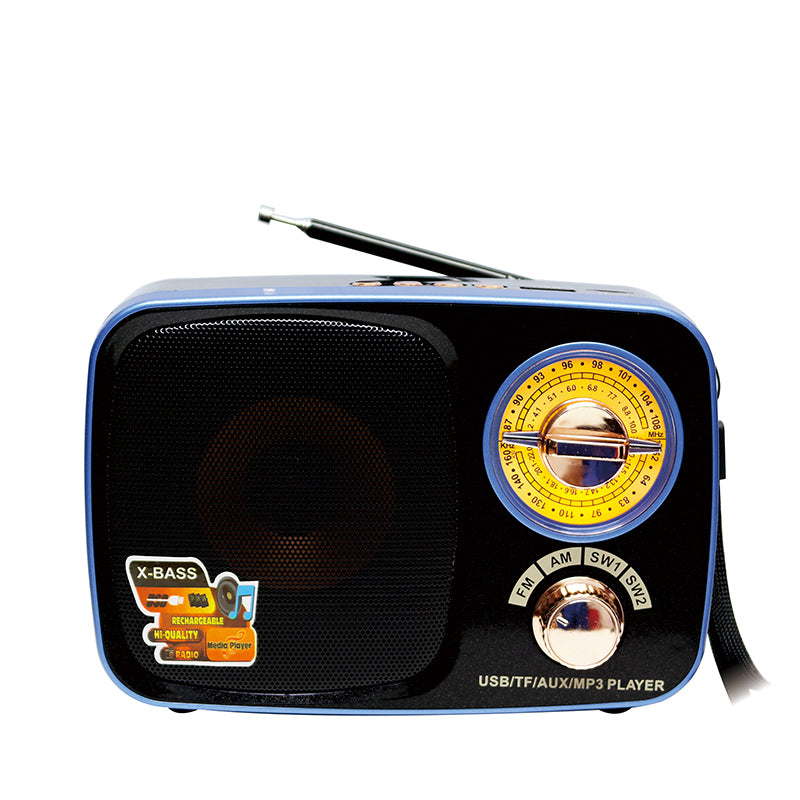 Portable high-quality large-volume retro radio with FM/AM/SW multi-band functionality
