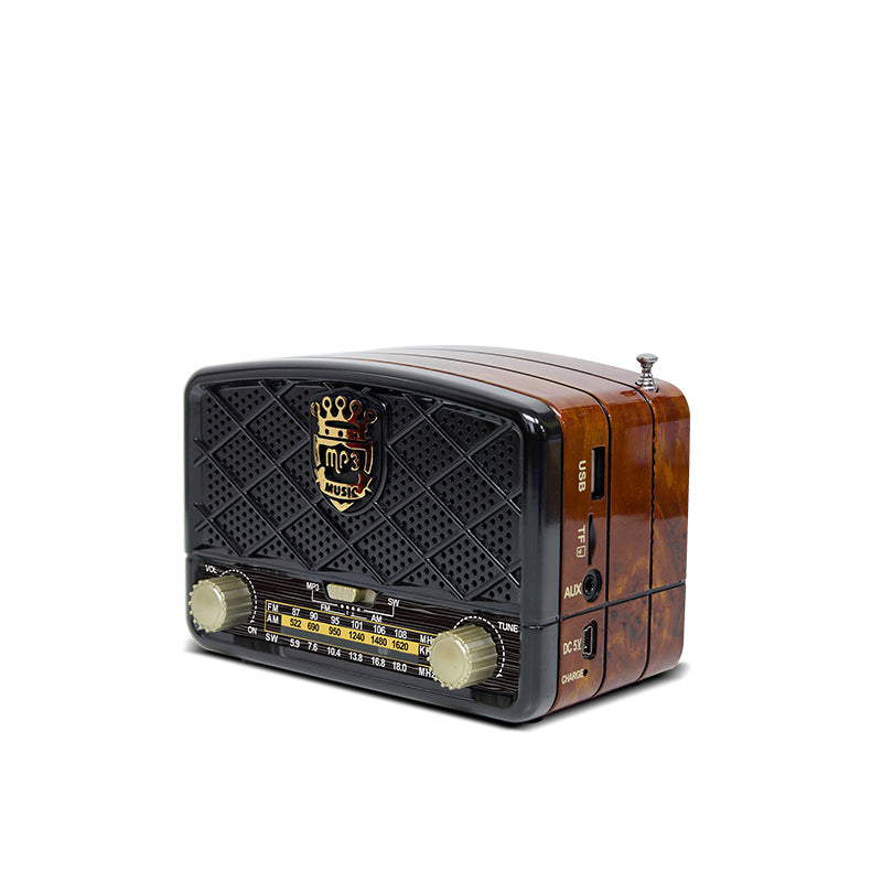 Reversible all-band radio with rechargeable function and multi-functional radio speaker