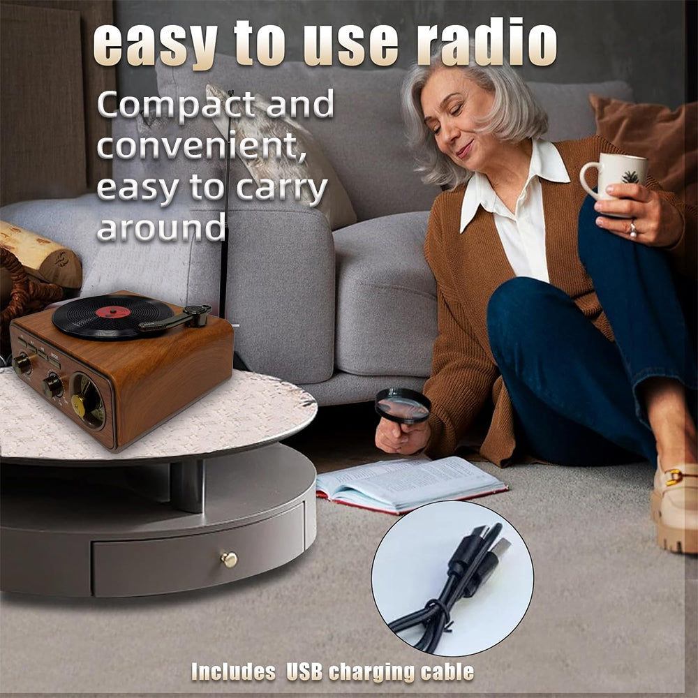 复古木制收音机畅销 AM FM SW收音机具有BT/USB/TF播放功能