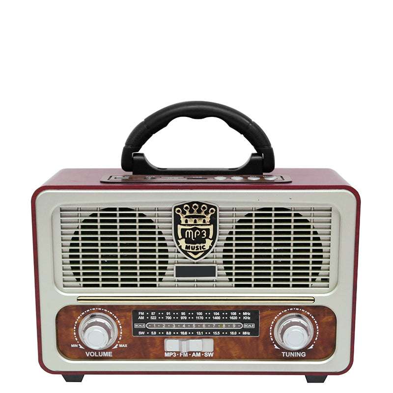 便携式多功能复古收音机FM/AM/SW 3波段内置扬声器收音机