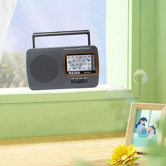 复古木质无线可充电USB FM AM SW 3波段蓝牙收音机