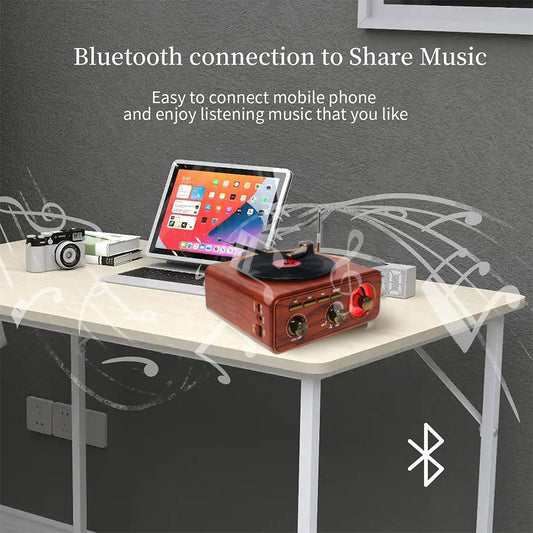 迷你廉价家用便携式调幅调频短波家用收音机，带BT/USB/TF