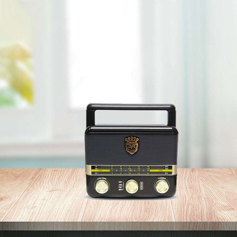 Wooden retro radio, with excellent sound quality, portable hand-held AM/FM SW all-band radio