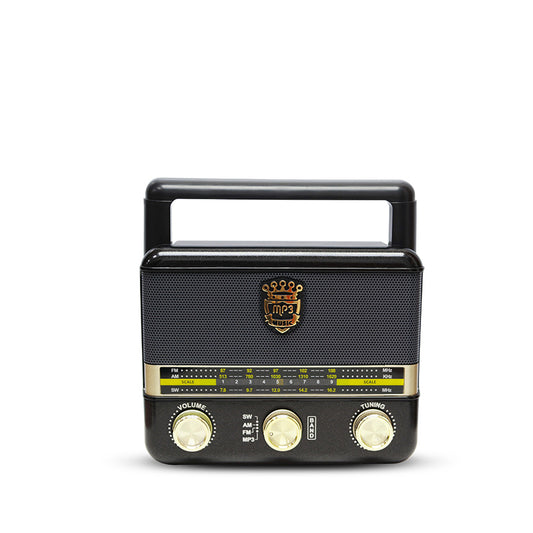 Wooden retro radio, with excellent sound quality, portable hand-held AM/FM SW all-band radio