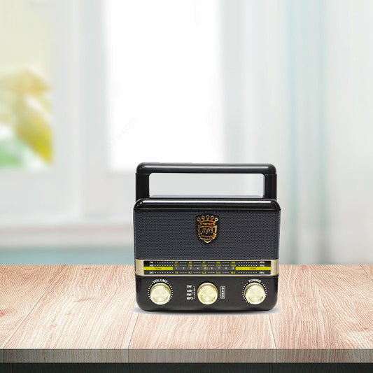 Portable retro classic design radio with rechargeable FM/AM SW wireless function and built-in speaker