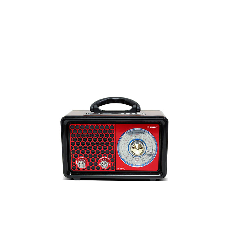 Classic retro wooden portable radio - FM/AM/SW all-band multi-functional mini radio
