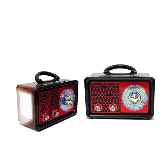 Classic wooden portable radio, featuring retro digital display, supporting FM/AM/SW multi-band radio functionality