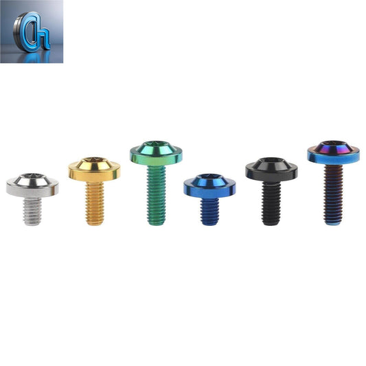 Titanium Alloy Umbrella Head Torx Screws M6, Anodized Colorful Fasteners for Motorcycle/Bike Modification