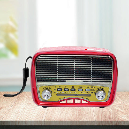 Portable rechargeable retro multi-band wireless Bluetooth speaker with a new FM/AM/SW radio function