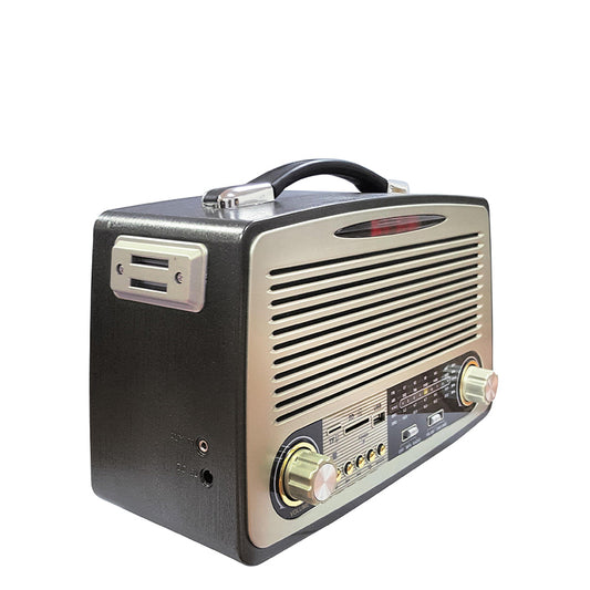 Portable 3-Band Am FM Sw Radio, LED Flashlight, TF Card and MP3 Player, Rechargeable Speakers Bluetooth