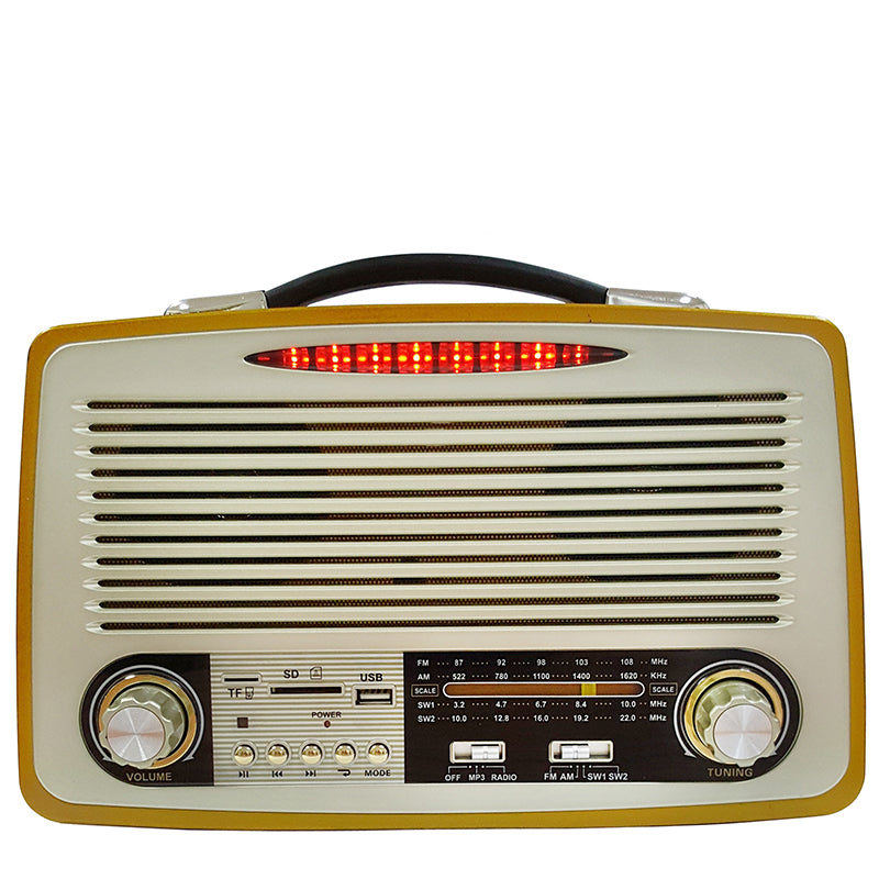 Portable 3-Band Am FM Sw Radio, LED Flashlight, TF Card and MP3 Player, Rechargeable Speakers Bluetooth
