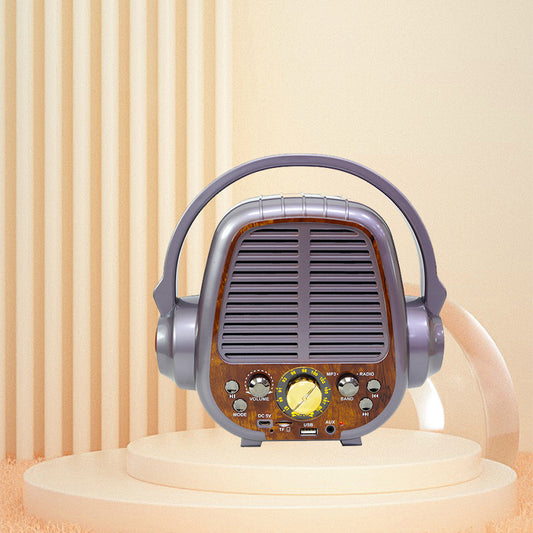 Retro multi-band wooden charging radio, with USB wireless link for MP3 player radio