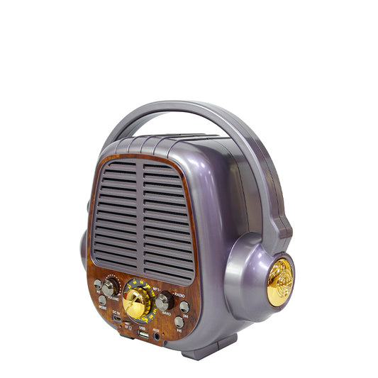 Vintage FM radio, BT speaker, USB TF card, MP3 stereo, mini portable music player, vintage decorative radio