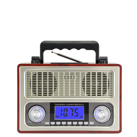 Portable 3-Band Am FM Sw Radio, TF Card and MP3 Player, Rechargeable Speaker