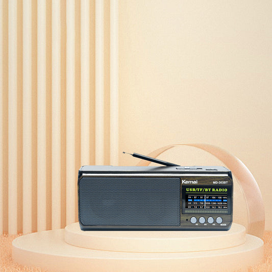 Classic wooden retro radio, featuring excellent sound quality and being a portable FM/AM/SW multi-band radio.