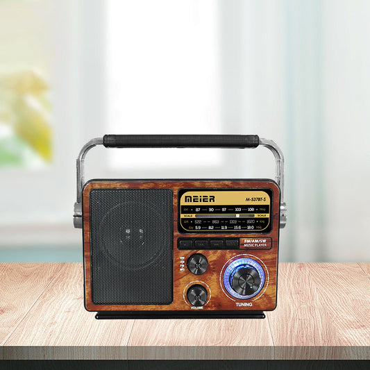 Customizable portable home radio with retro Bluetooth speaker, USB/TF card multi-functional radio