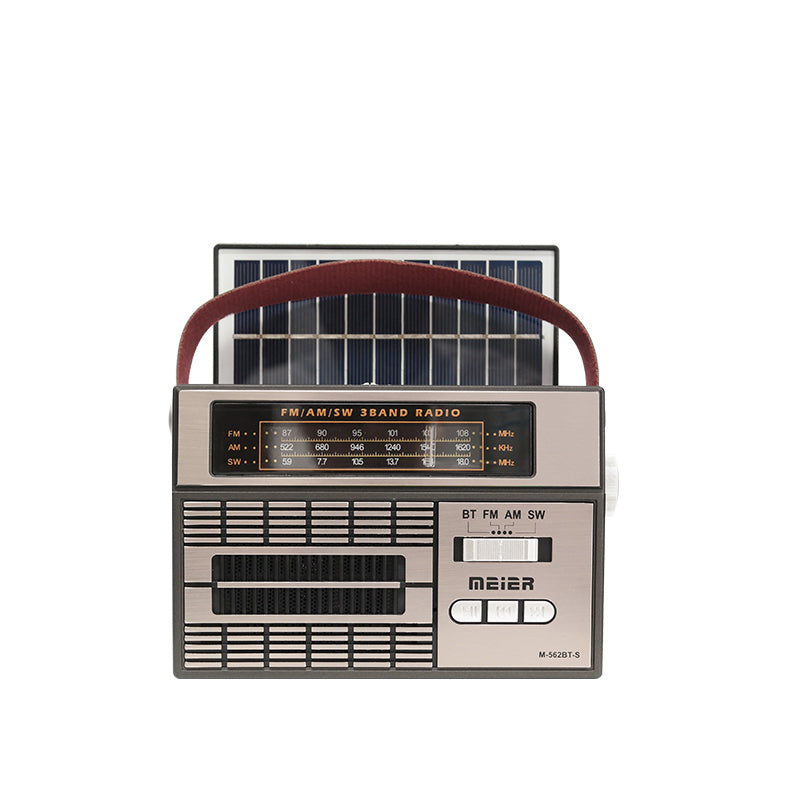 Support DC 5V Charging Wood Style Four Hole External Play Radio Display Clear Operation