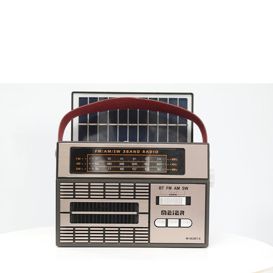 Support DC 5V Charging Wood Style Four Hole External Play Radio Display Clear Operation